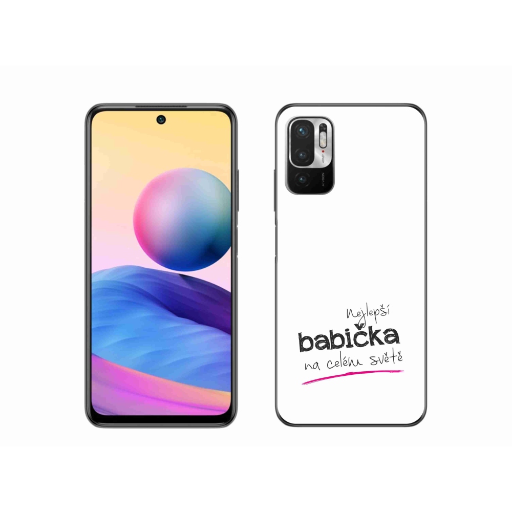 Gélový kryt mmCase na Xiaomi Redmi Note 10 5G - najlepšia babička 4 biele pozadie