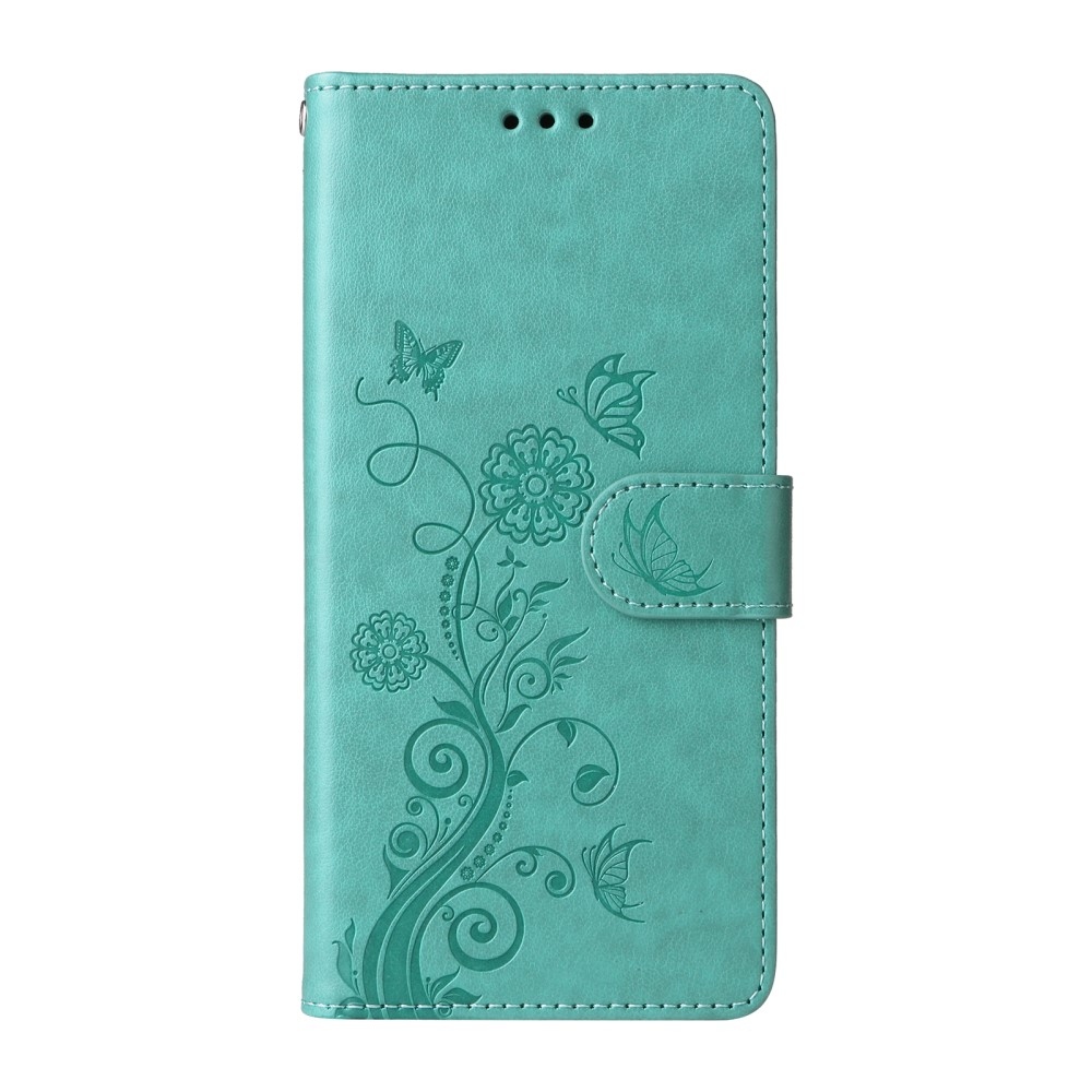 Flowery knižkové púzdro na Xiaomi Redmi A5 - modrozelené