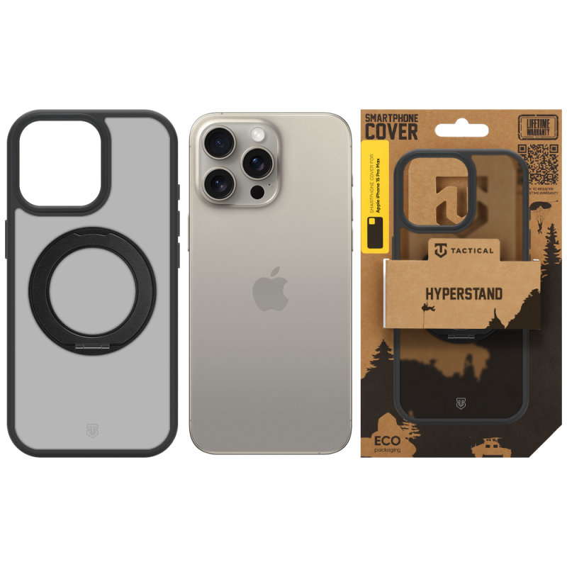 Tactical MagForce Hyperstand – puzdro pre Apple iPhone 15 Pro Max v farbe Asphalt
