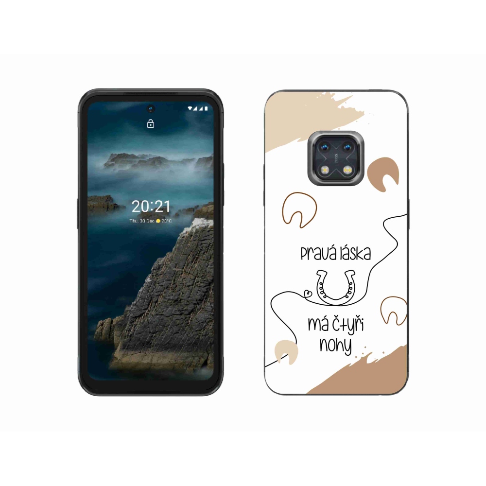 Gélový kryt mmCase na Nokia XR20 - konský motív biele pozadie