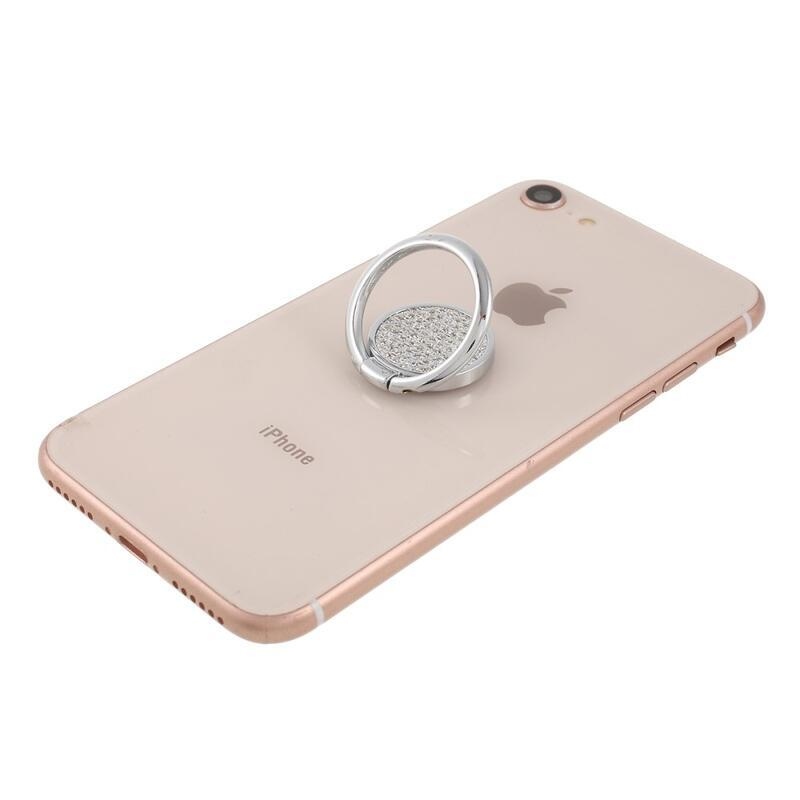 Plaid držiak na prst pre mobilný telefón - strieborný