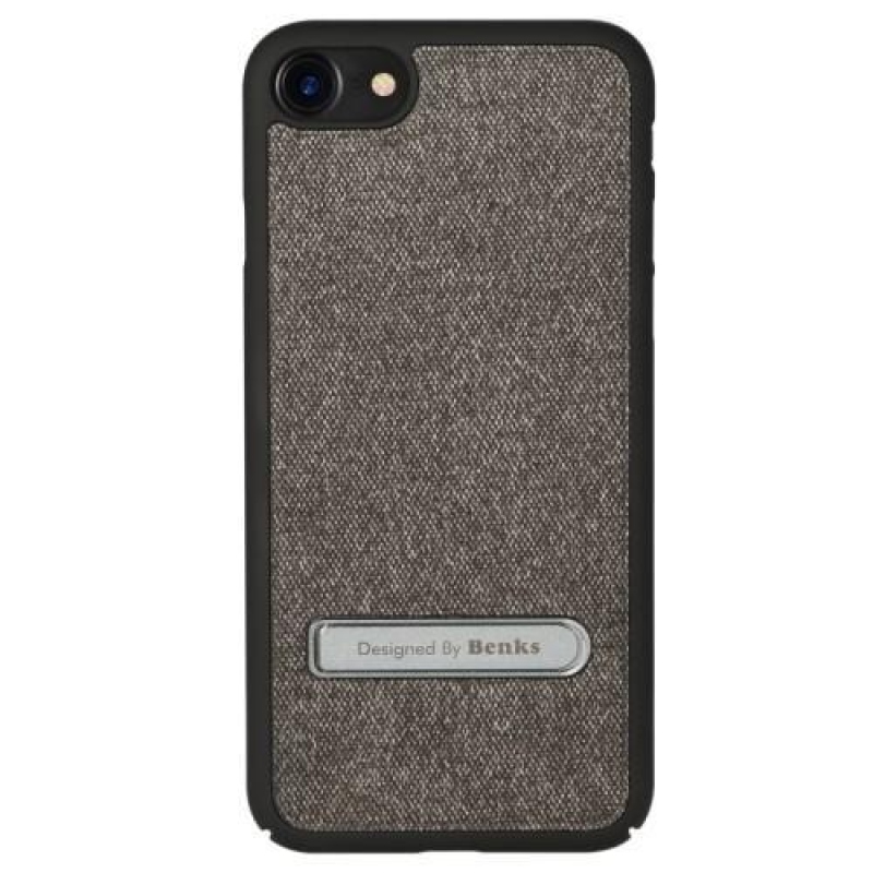 Plastový obal potiahnutý látkou na iPhone 7 a 8 - čierny