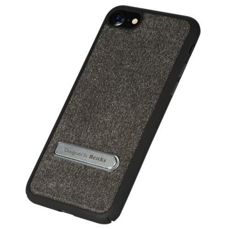 Plastový obal potiahnutý látkou na iPhone 7 a 8 - čierny