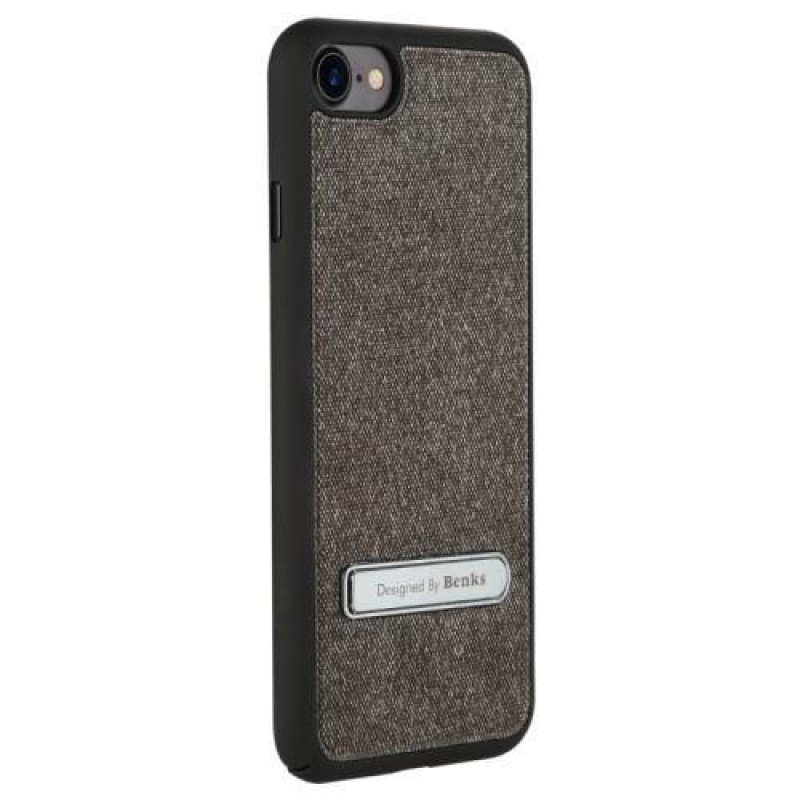 Plastový obal potiahnutý látkou na iPhone 7 a 8 - čierny