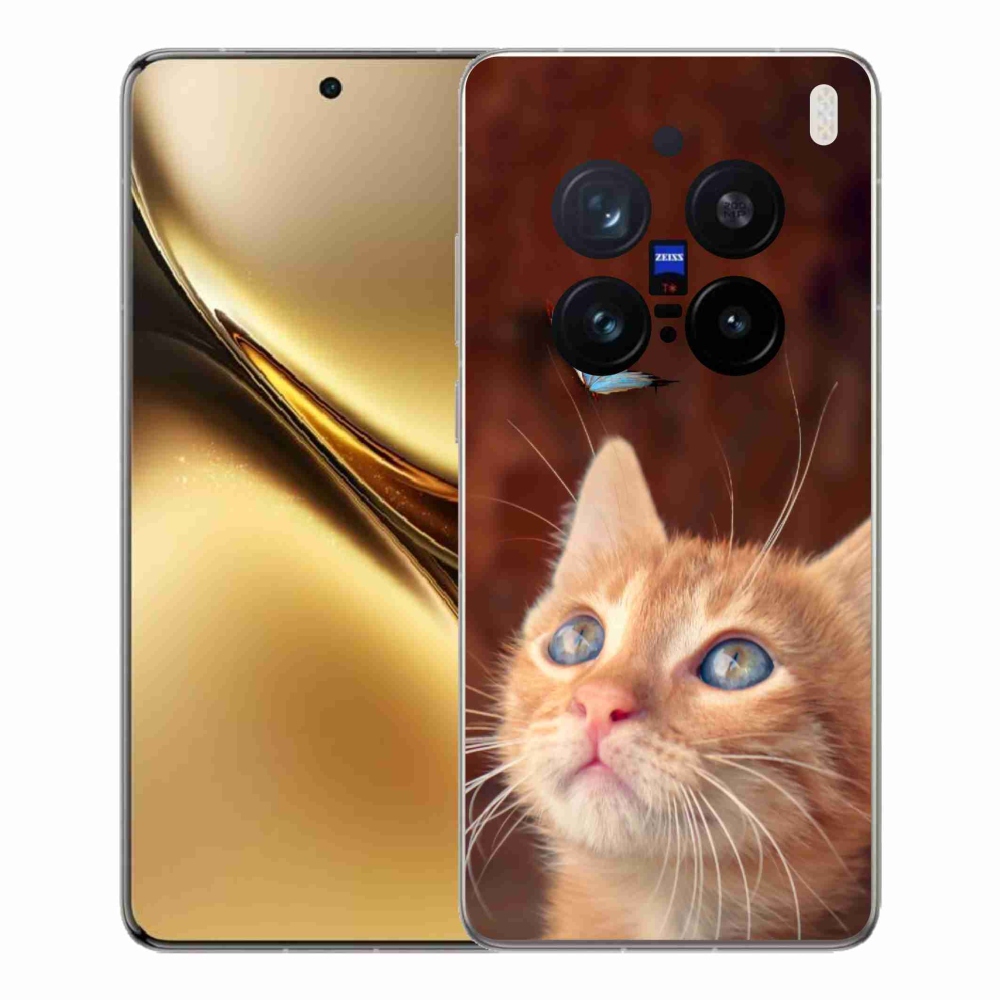 Gélový kryt mmCase na Vivo X200 Pro 5G - motýľ a mačiatko