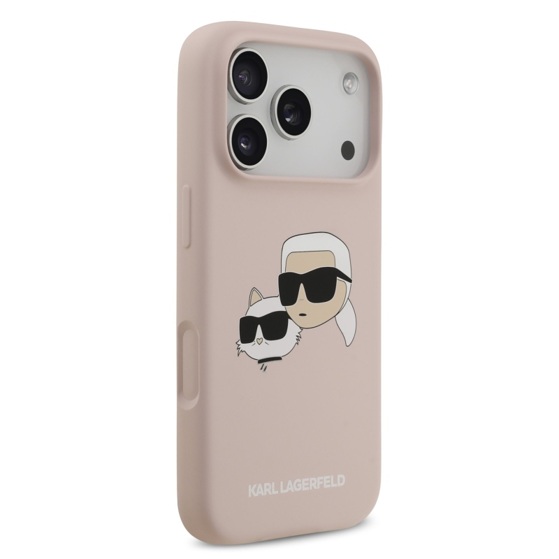 Karl Lagerfeld Liquid Silicone Double Heads MagSafe zadný kryt pre iPhone 17 Pro Pink