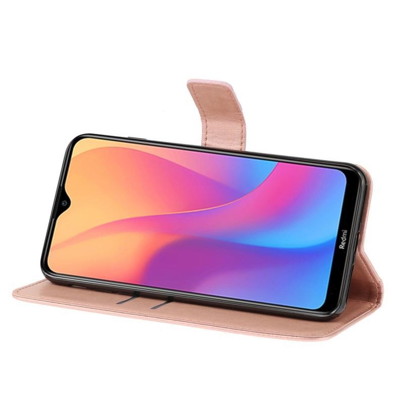 Plum PU kožené peněženkové puzdro na mobil Xiaomi Redmi 8A - růžovozlaté