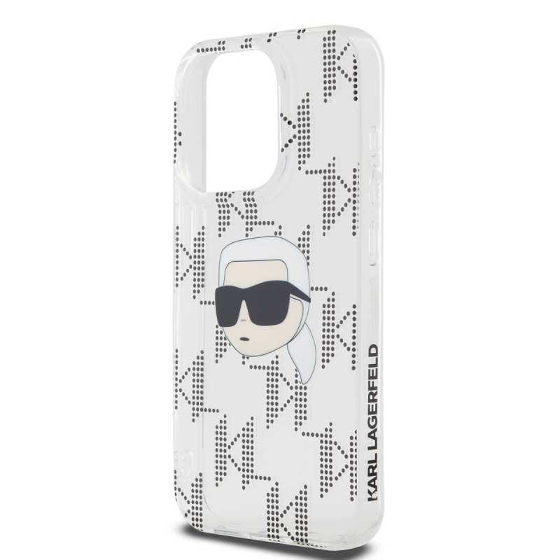 Karl Lagerfeld IML Electroplated Karl Head Zadný Kryt pre iPhone 15 Pro Transparent