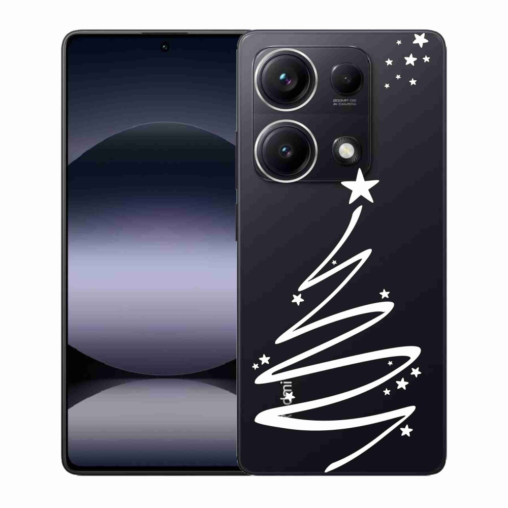 Gélový kryt mmCase na Xiaomi Redmi Note 14S - biely stromček na priehľadnom pozadí