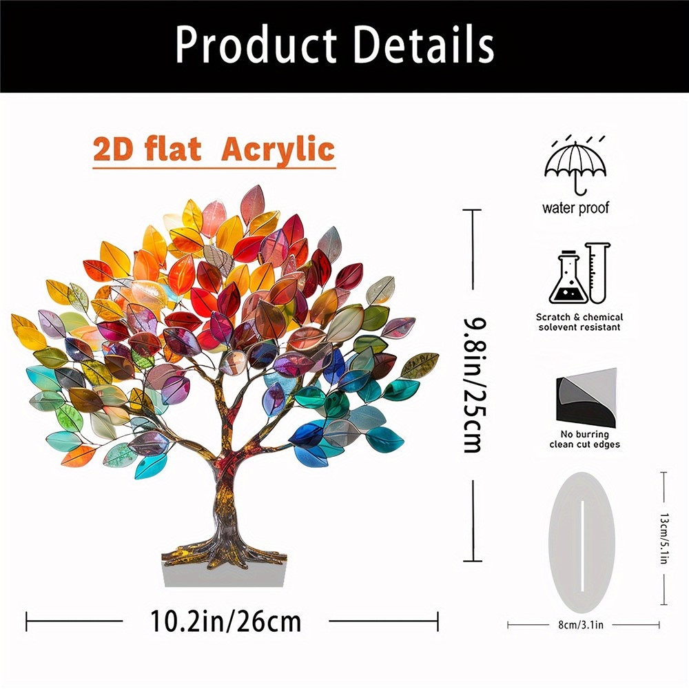 Dizajnová stolná dekorácia Strom života z transparentného akrylu