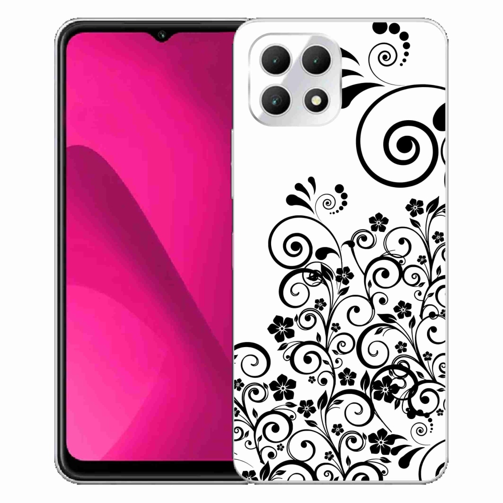 Gélový kryt mmCase na T-Mobile T Phone 2 - čiernobiele kvetinové vzory