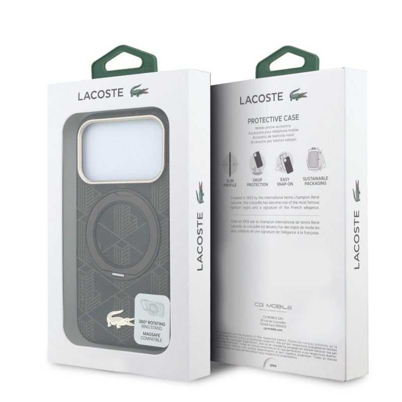 Lacoste PVC Semi Wrap Blend Ring Stand MagSafe zadný kryt pre iPhone 18 Pro v odtieni Light Gold