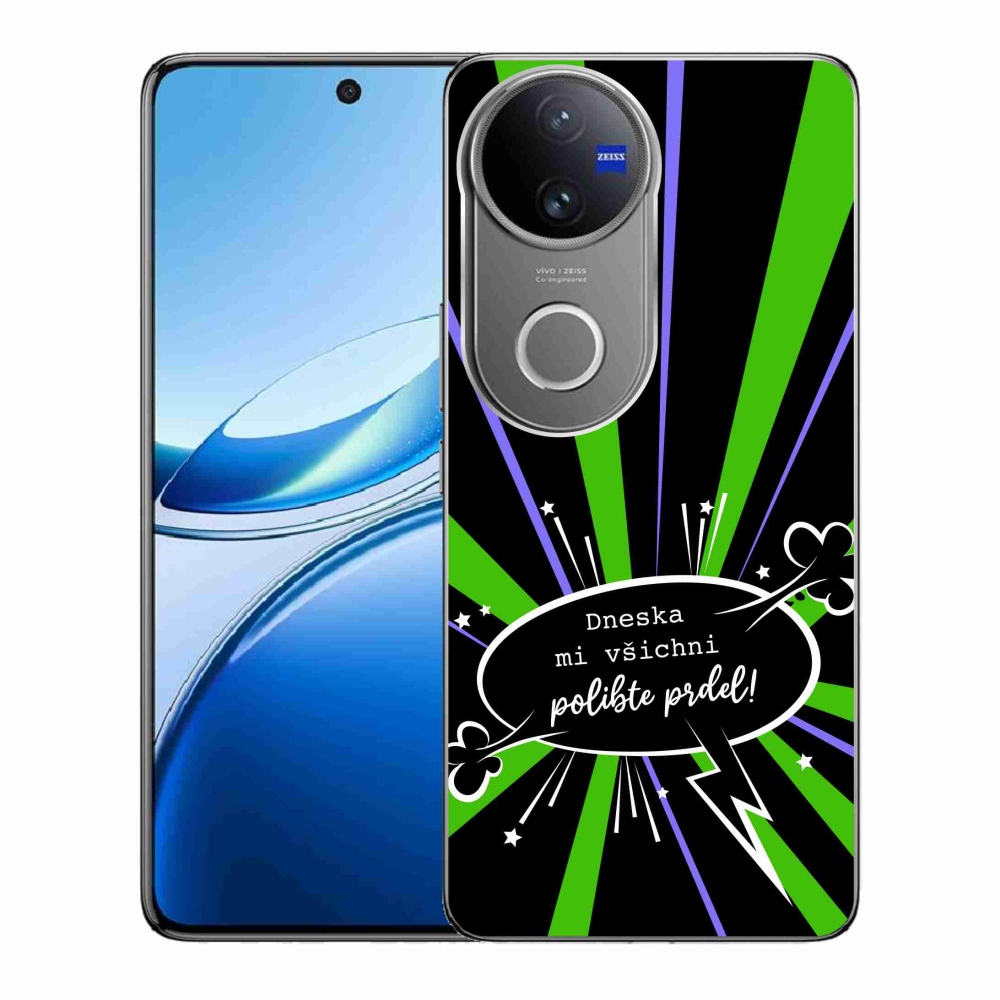 Gélový kryt mmCase na Vivo V50 5G - vtipný text 15 čierne pozadie