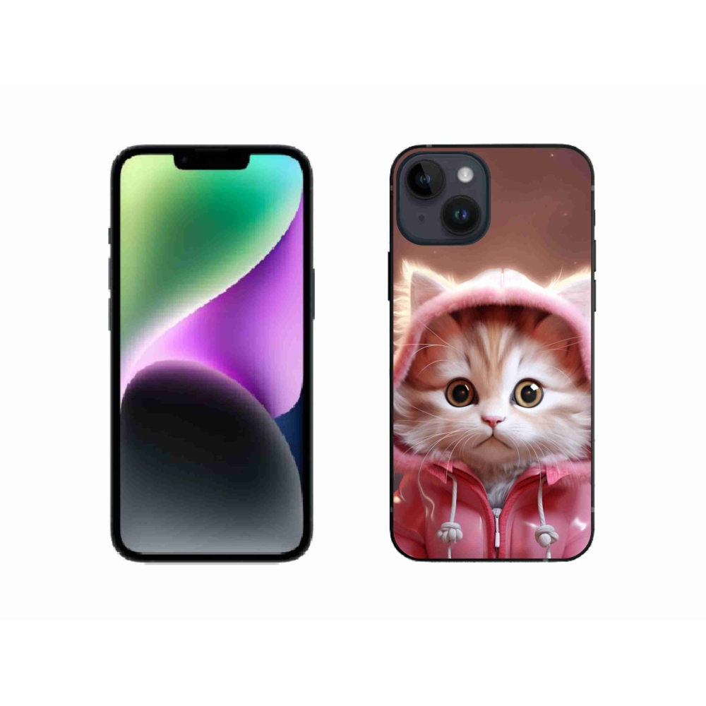 Gélový kryt mmCase na iPhone 14 - roztomilé mačiatko 3