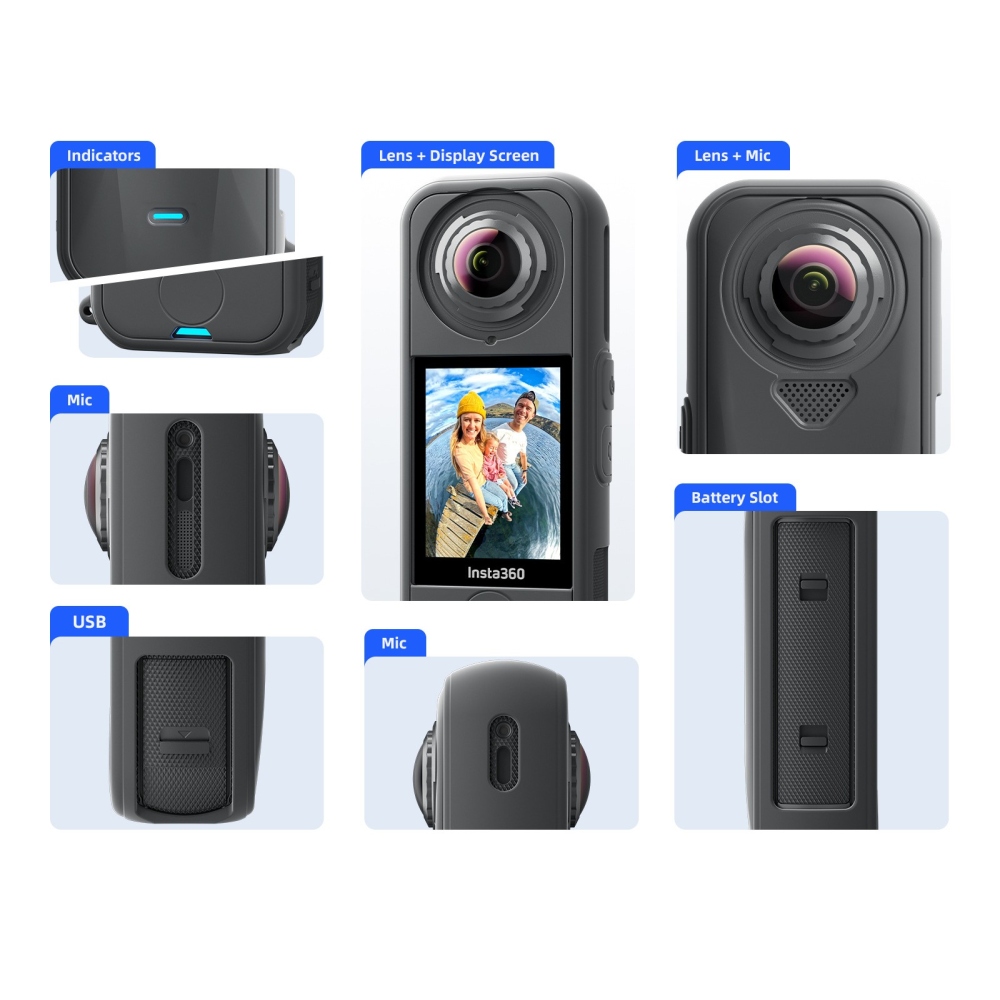 AMAGISN silikónový ochranný obal s krytkou objektívu pre Insta360 X4 Air