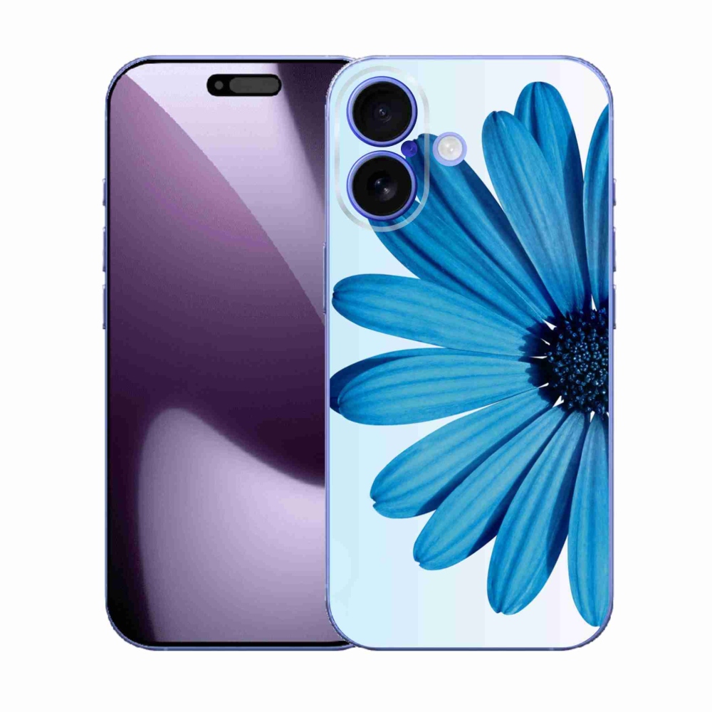 Gélový kryt mmCase na iPhone 17 - modrá margaréta