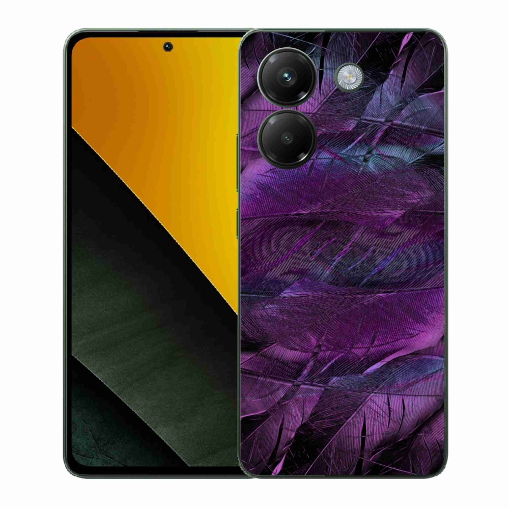 Gélový kryt mmCase na Xiaomi Poco M7 Pro 5G - fialové pierka