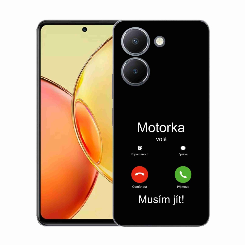 Gélový kryt mmCase na Vivo Y36 - motorka volá čierne pozadie