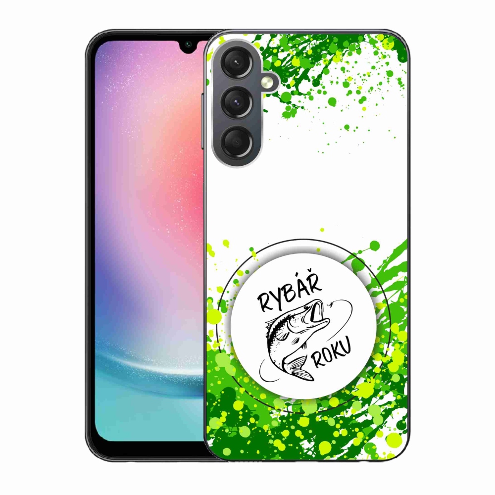 Gélový kryt mmCase na Samsung Galaxy A24 - rybár roka biele pozadie