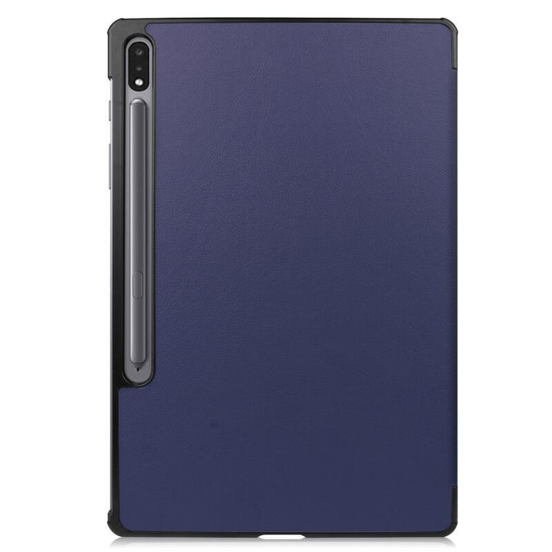 Polohovacie chytré PU kožené púzdro na tablet Samsung Galaxy Tab S8 Plus - tmavomodré