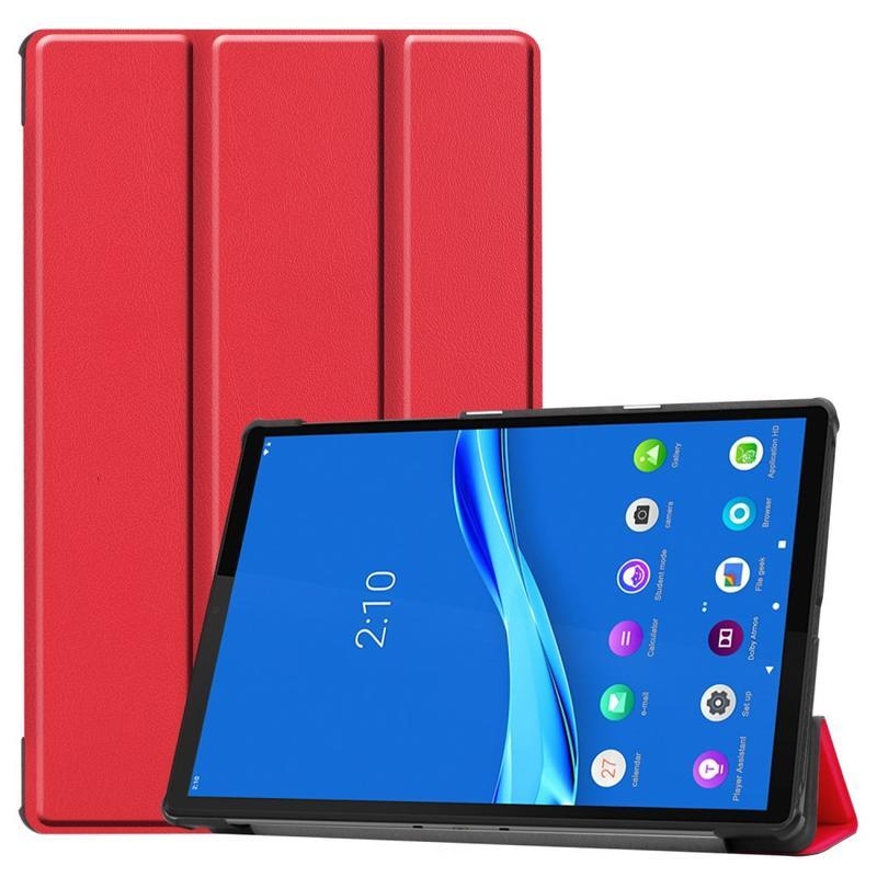 Polohovacie PU kožené puzdro na tablet Lenovo Tab M10 Plus TB-X606F/X/V - červené