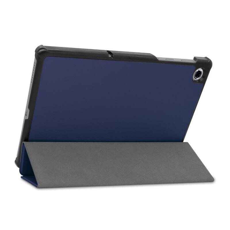 Polohovacie PU kožené puzdro na tablet Lenovo Tab M10 Plus TB-X606F/X/V - tmavomodrej