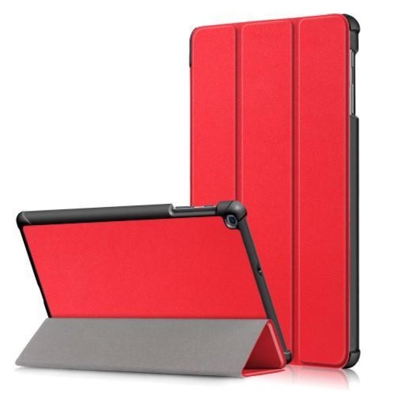 Polohovateľné PU kožené puzdro pre tablet Samsung Galaxy Tab 10.1 (2019) T515 / T510 - červené