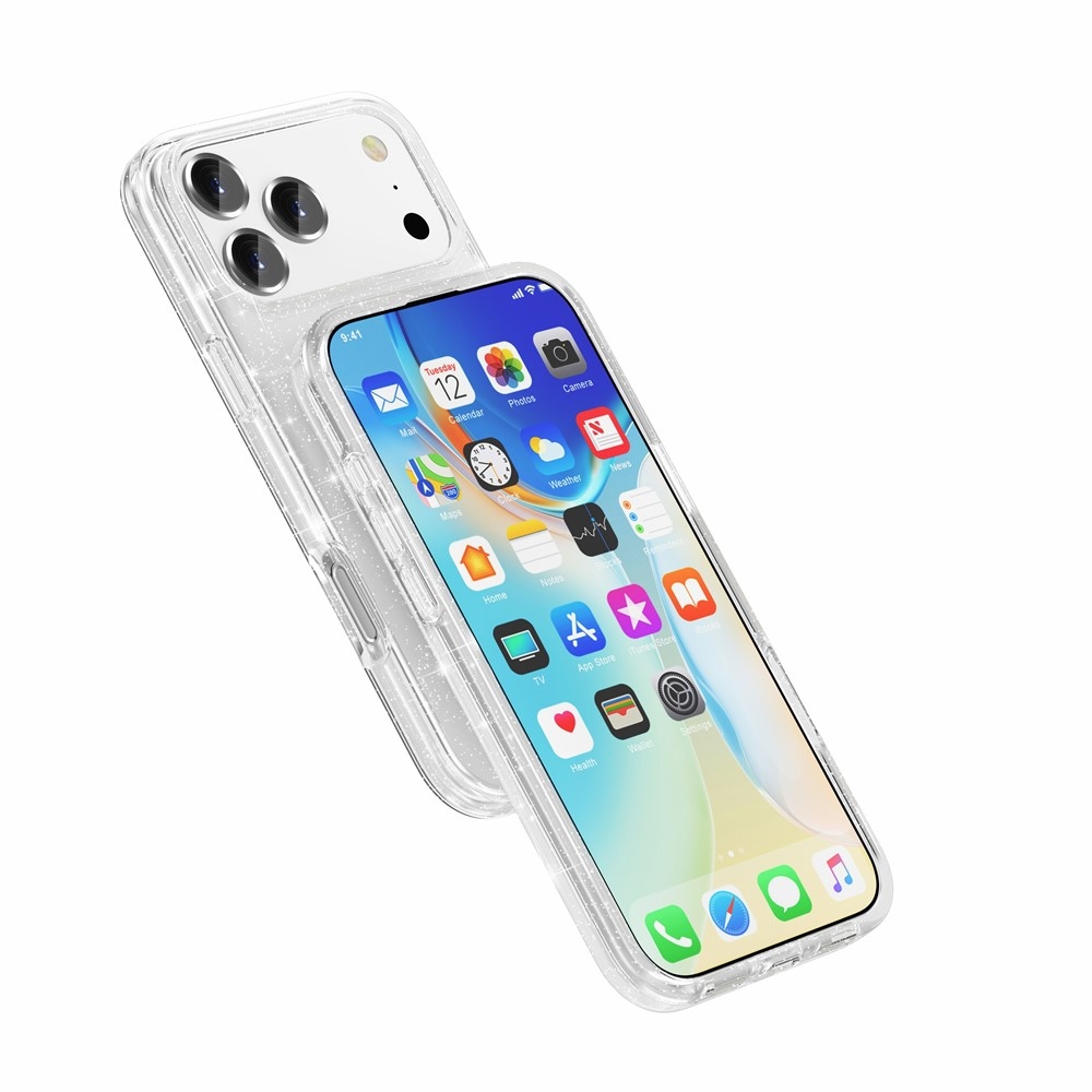 Powder gélový obal s pevným chrbtom a MagSafe na mobil iPhone 18 Pro Max/17 Pro Max - biely