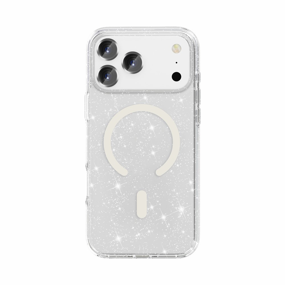 Powder gélový obal s pevným chrbtom a MagSafe na mobil iPhone 18 Pro Max/17 Pro Max - biely