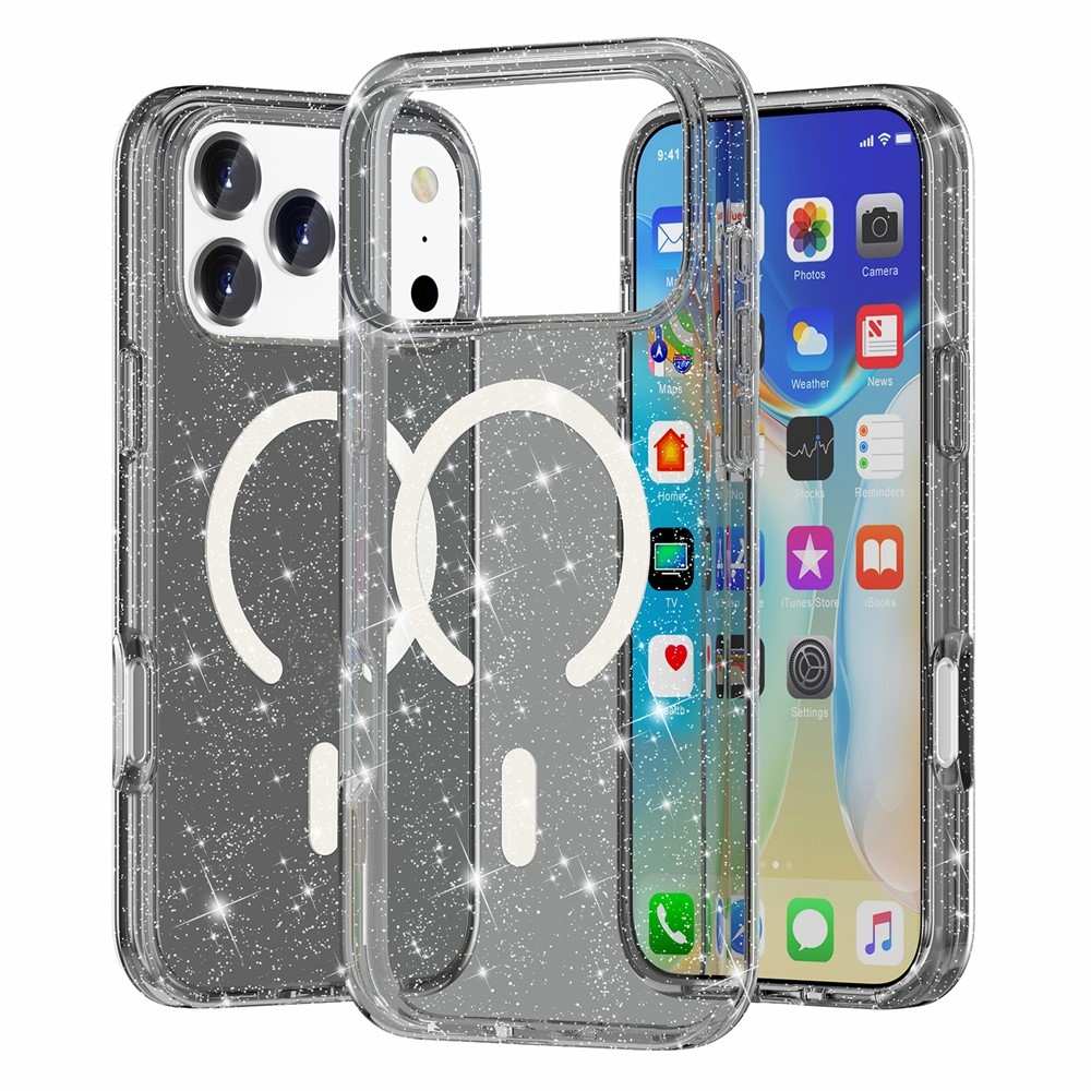 Powder gélový obal s pevným chrbtom a MagSafe na mobil iPhone 18 Pro Max/17 Pro Max - čierny
