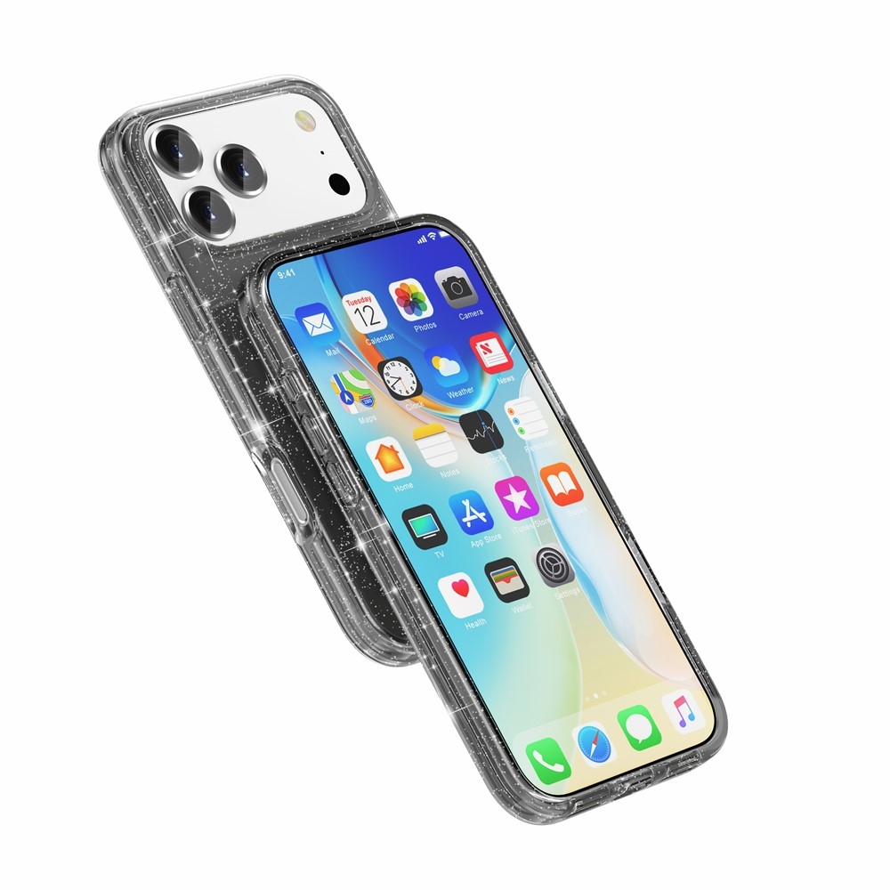Powder gélový obal s pevným chrbtom a MagSafe na mobil iPhone 18 Pro Max/17 Pro Max - čierny