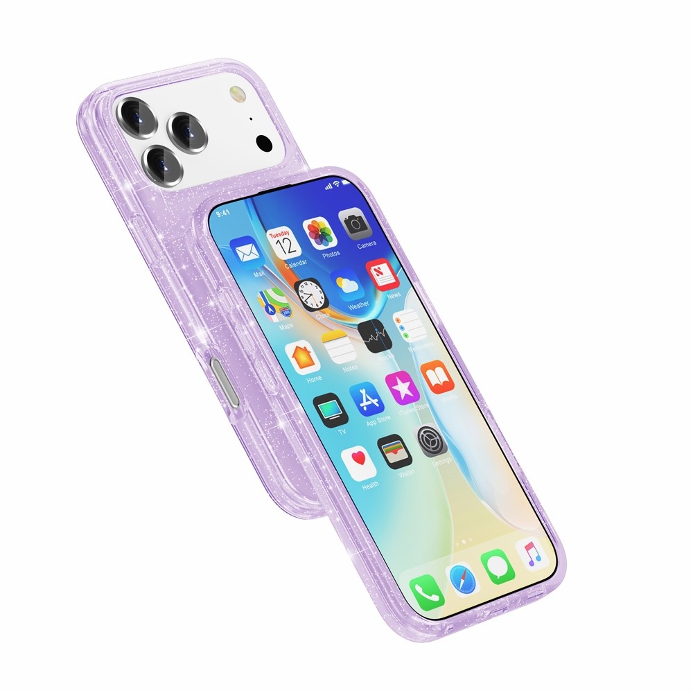Powder gélový obal s pevným chrbtom a MagSafe na mobil iPhone 18 Pro Max/17 Pro Max - fialový
