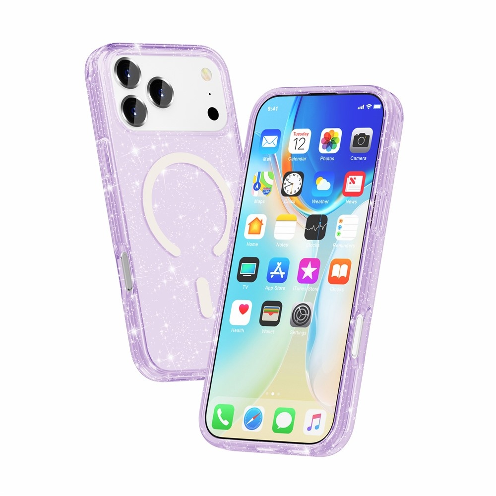 Powder gélový obal s pevným chrbtom a MagSafe na mobil iPhone 18 Pro Max/17 Pro Max - fialový