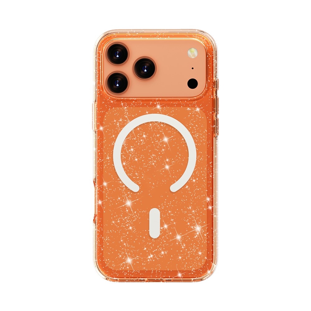 Powder gélový obal s pevným chrbtom a MagSafe na mobil iPhone 18 Pro Max/17 Pro Max - oranžový