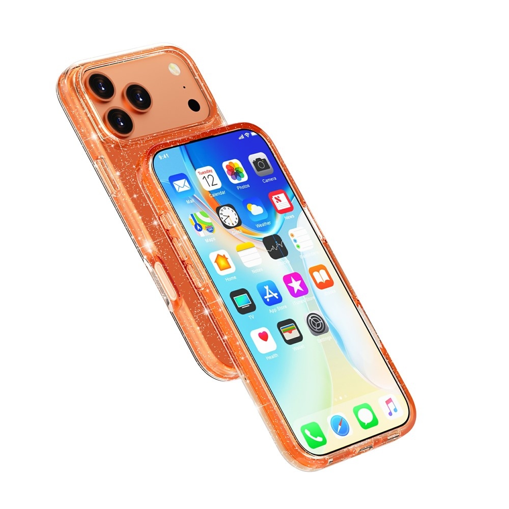 Powder gélový obal s pevným chrbtom a MagSafe na mobil iPhone 18 Pro Max/17 Pro Max - oranžový