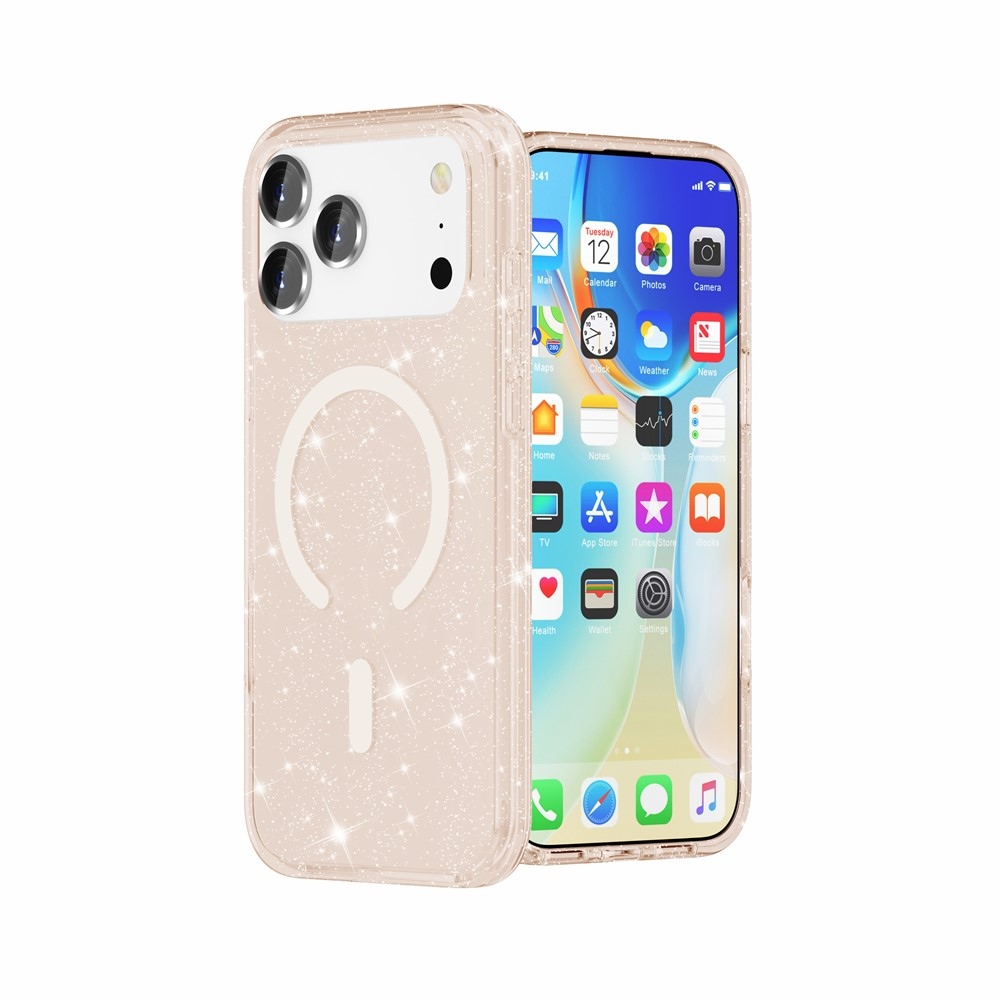Powder gélový obal s pevným chrbtom a MagSafe na mobil iPhone 18 Pro Max/17 Pro Max - zlatý