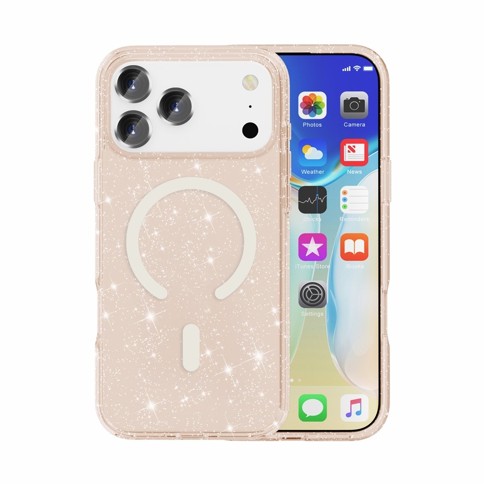 Powder gélový obal s pevným chrbtom a MagSafe na mobil iPhone 18 Pro Max/17 Pro Max - zlatý
