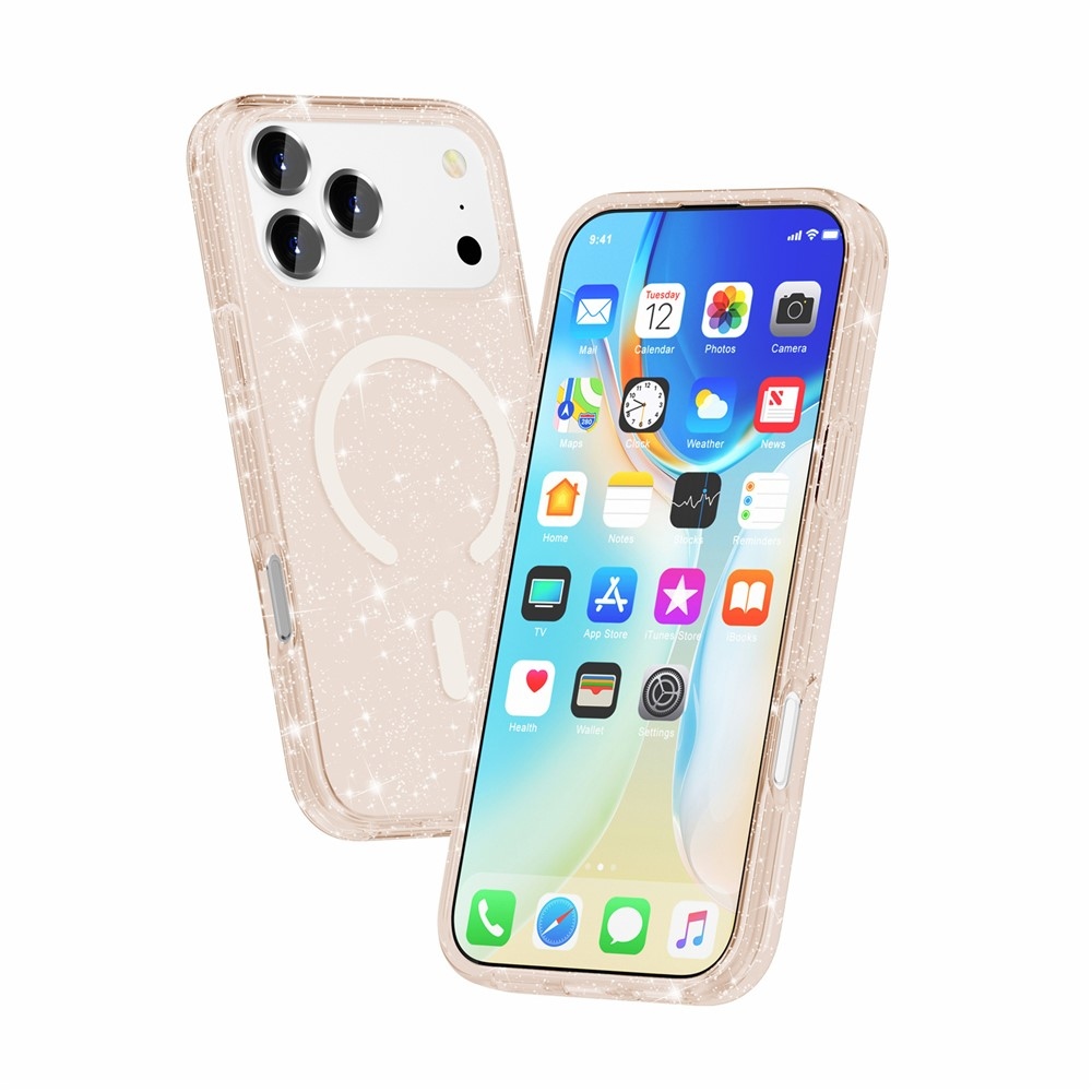 Powder gélový obal s pevným chrbtom a MagSafe na mobil iPhone 18 Pro Max/17 Pro Max - zlatý