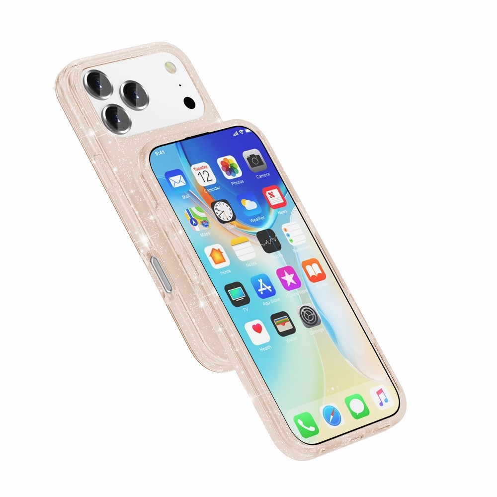 Powder gélový obal s pevným chrbtom a MagSafe na mobil iPhone 18 Pro Max/17 Pro Max - zlatý