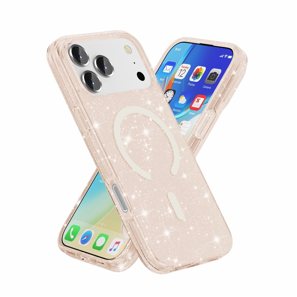 Powder gélový obal s pevným chrbtom a MagSafe na mobil iPhone 18 Pro Max/17 Pro Max - zlatý