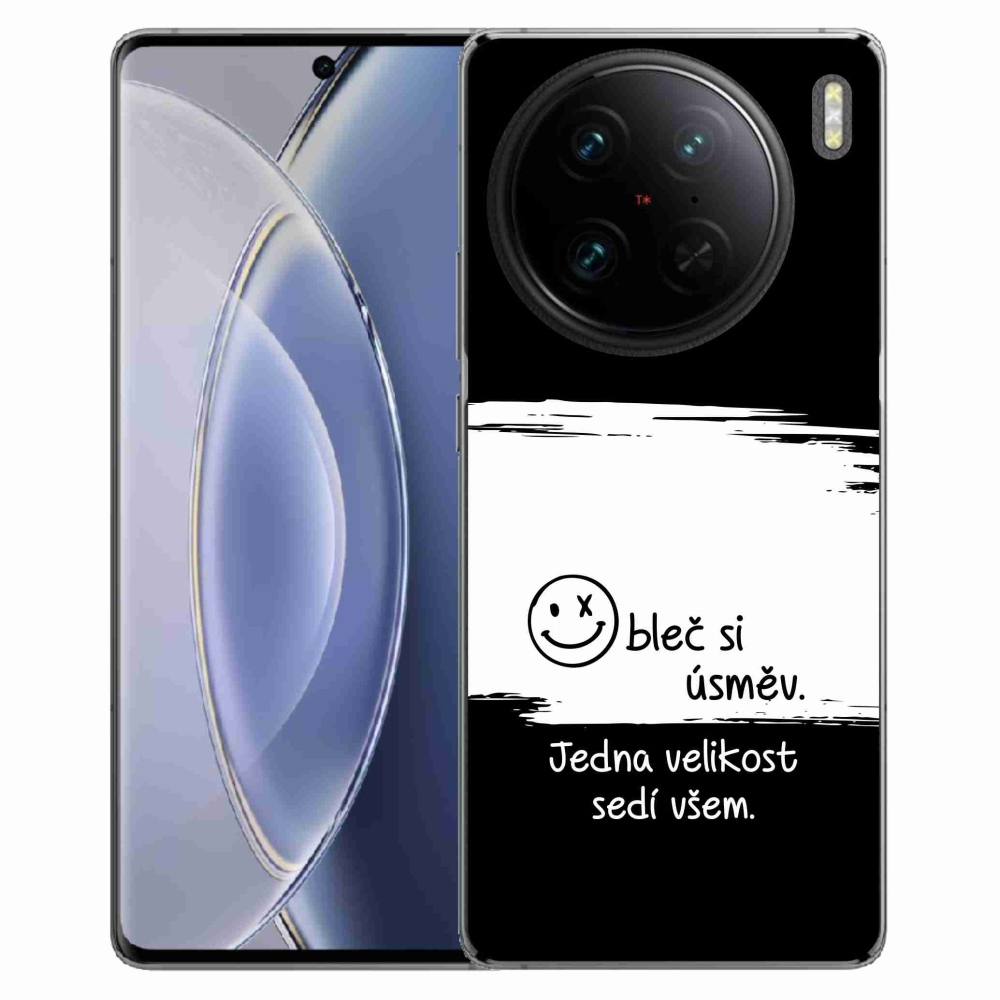 Gélový kryt mmCase na Vivo X90 Pro - vtipný text 8 bieločierne pozadie