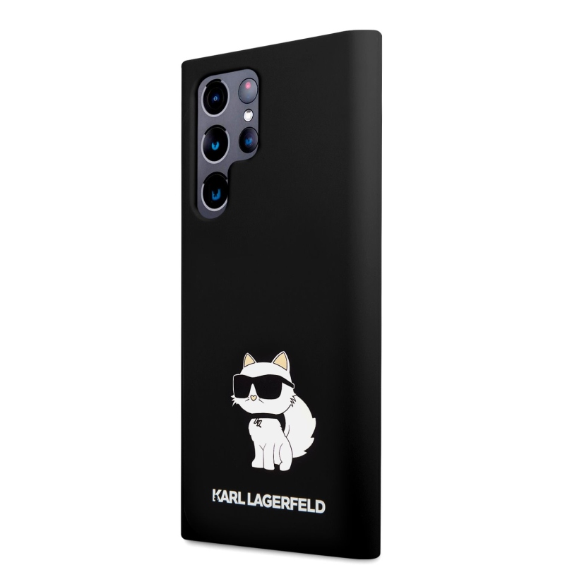 Karl Lagerfeld Liquid Silicone Choupette NFT Zadný Kryt pre Samsung Galaxy S23 Ultra Black