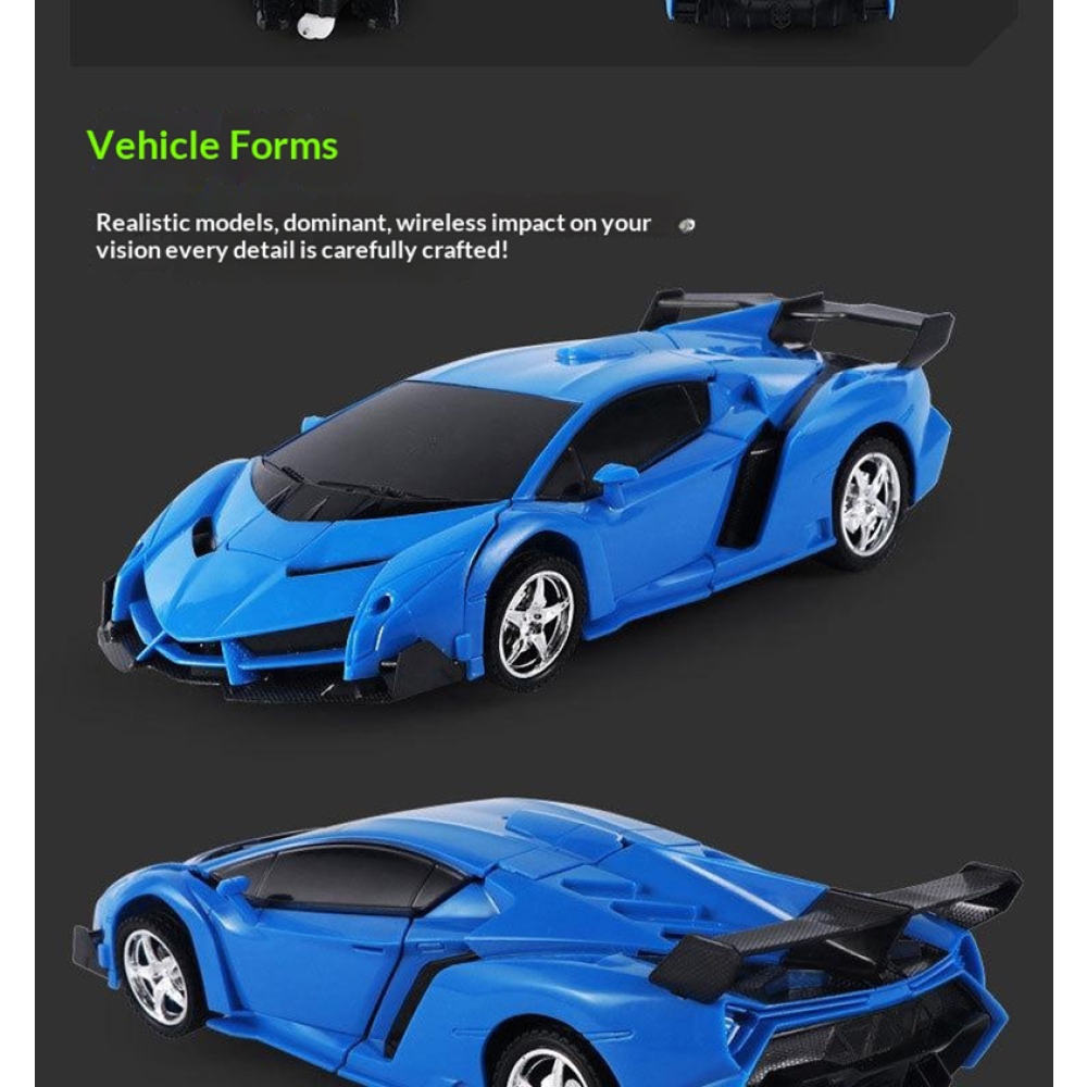 RC transformačné auto 2v1 auto a robot - červené