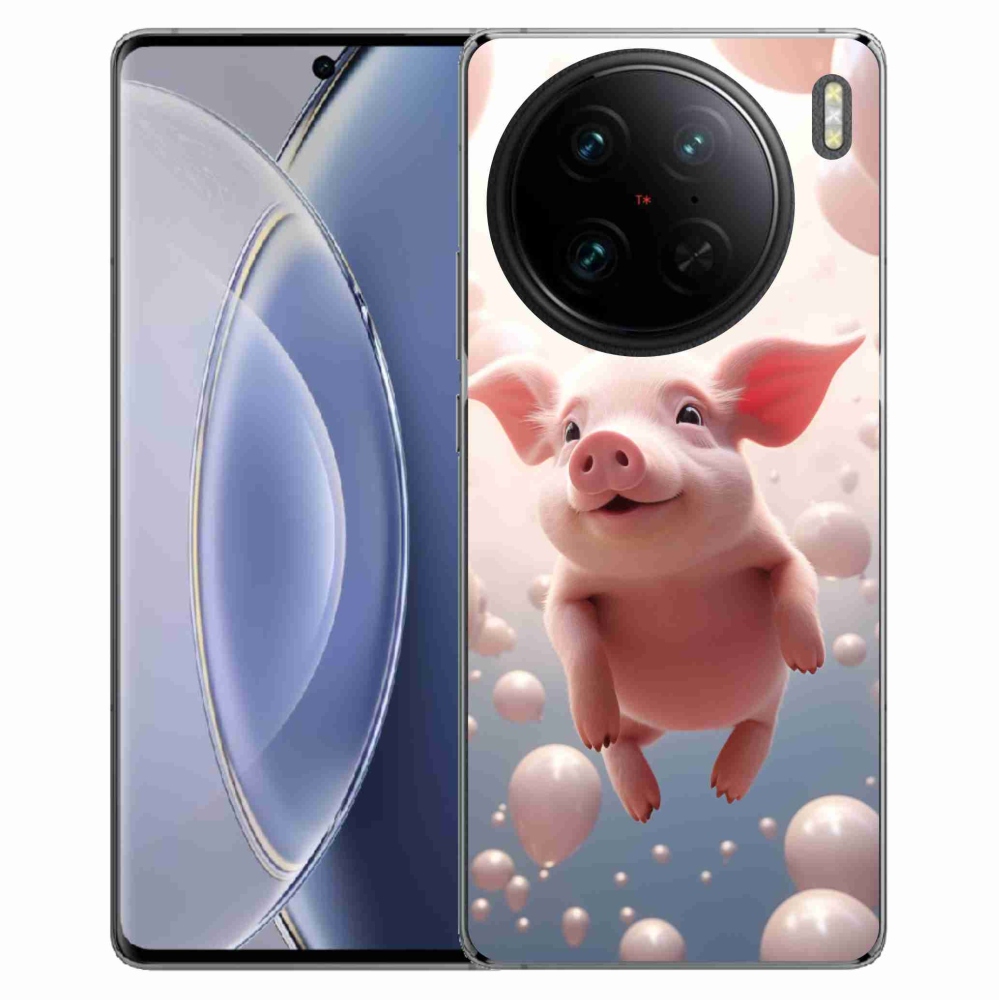 Gélový kryt mmCase na Vivo X90 Pro - prasiatko s balónikmi