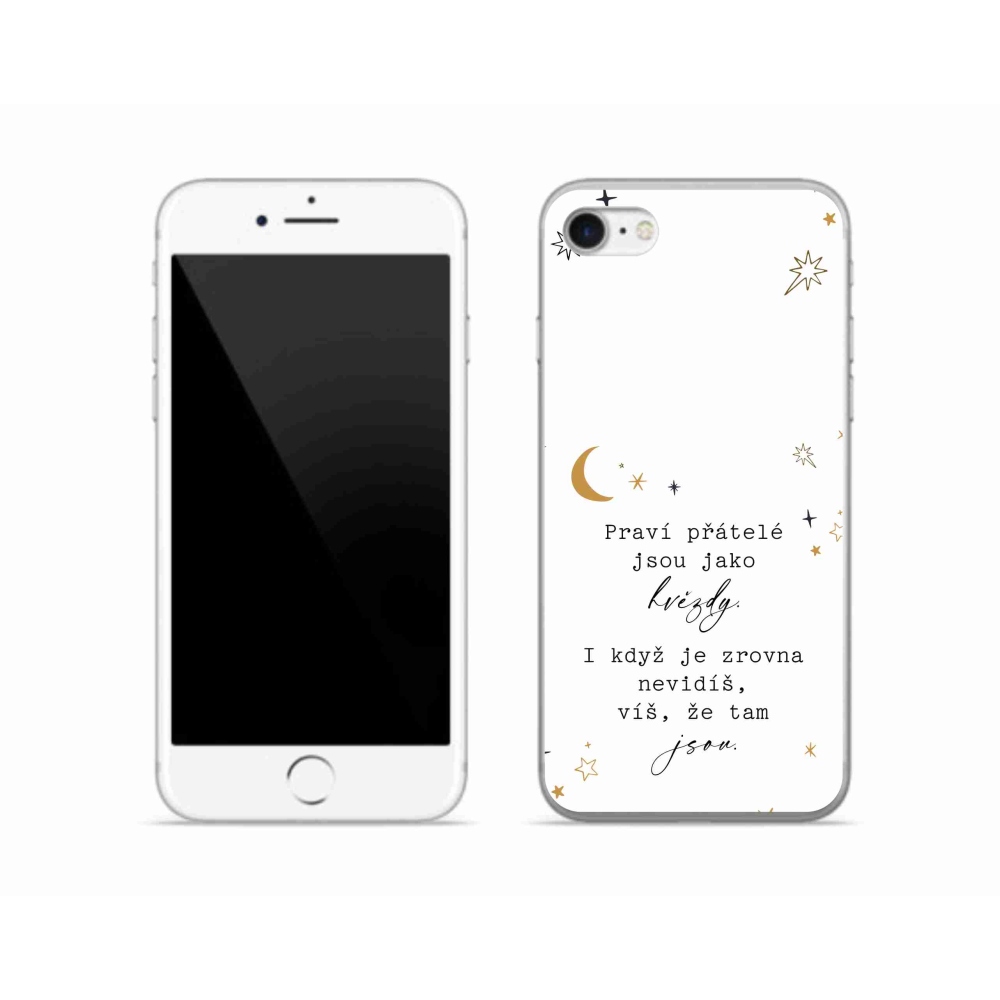 Gélový kryt mmCase na iPhone SE (2022) - citát 6 biele pozadie