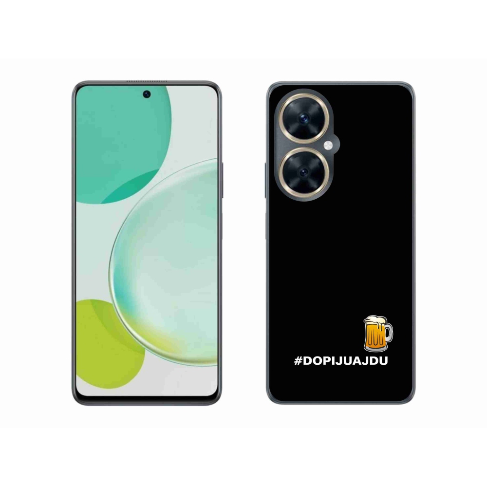 Gélový kryt mmCase na Huawei Nova 11i - pivný motív 1 čierne pozadie