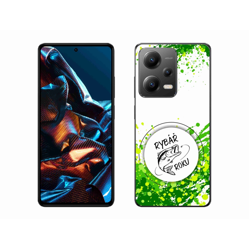 Gélový kryt mmCase na Xiaomi Redmi Note 12 Pro 5G - rybár roka biele pozadie