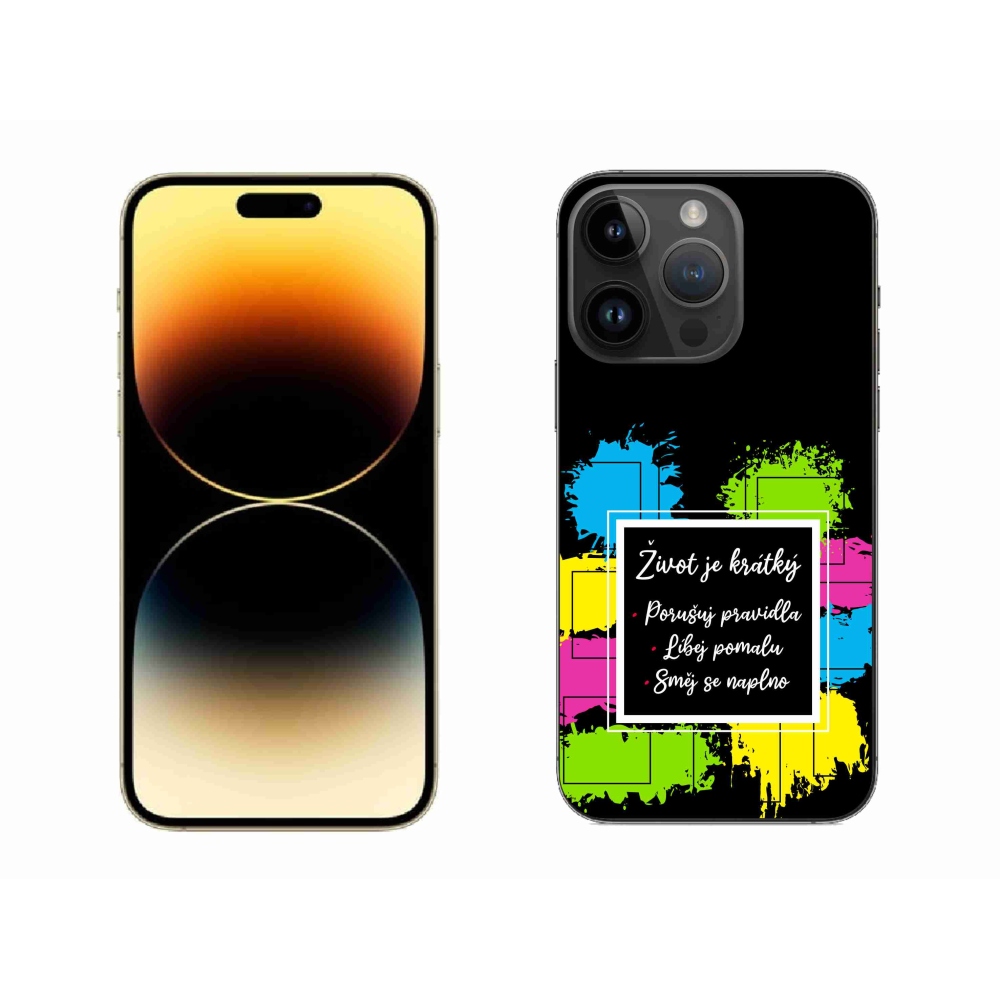 Gélový kryt mmCase na iPhone 14 Pro Max 6.7 - citát 5 čierne pozadie