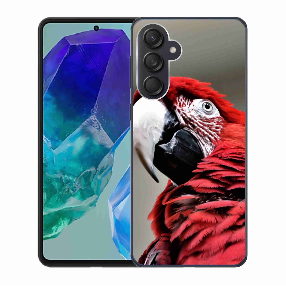 Gélový obal mmCase na Samsung Galaxy M55 5G - papagáj ara červený