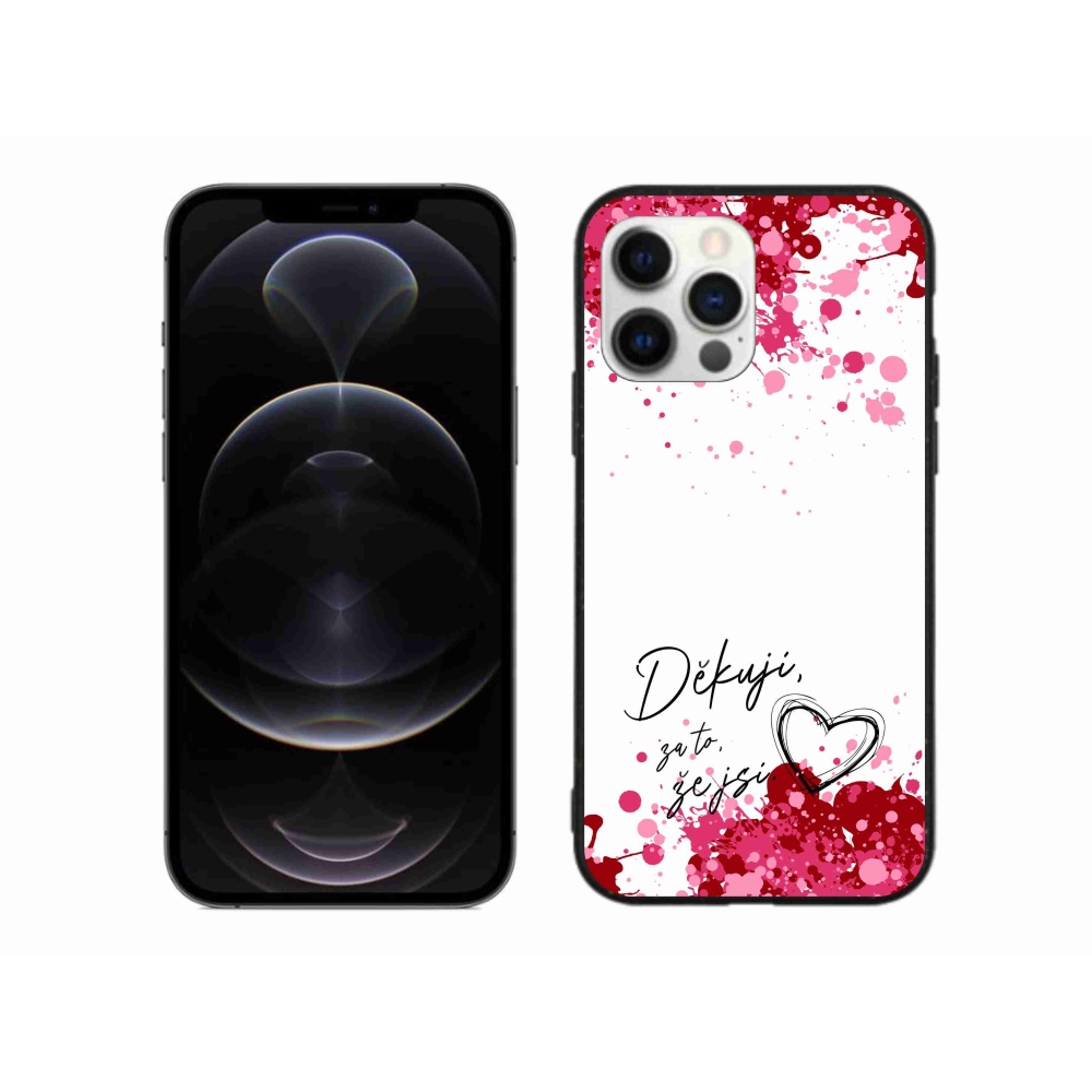 Gélový kryt mmCase na iPhone 12 Pro Max - zamilovaný text 2 biele pozadie